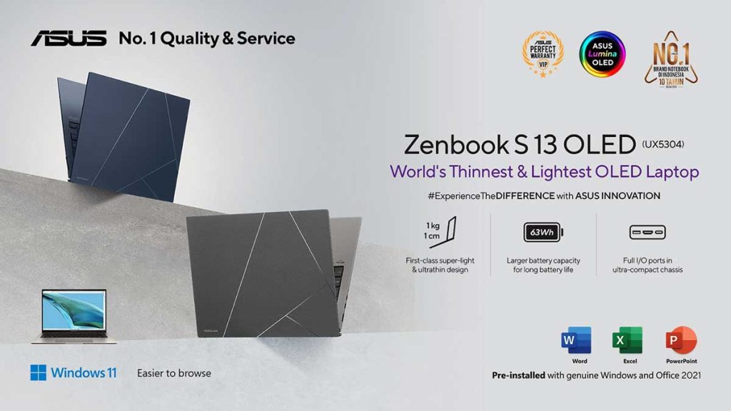 Zenbook S 13 OLED UX5304 Jadi Laptop Paling Ringan Tahun Ini